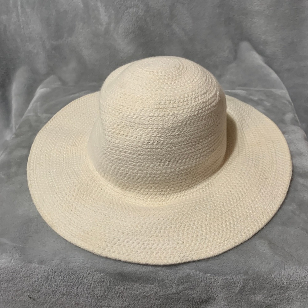 Target Women Cream Woven Cotton‎ Wide Brim Sun Hat Floppy Beach Summer Hat